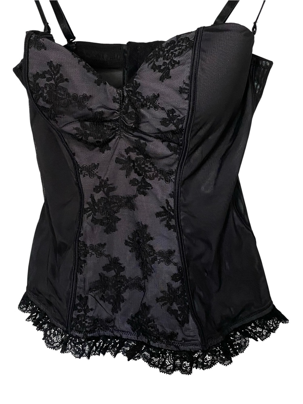 La SENZA Women's Black Sexy Lace Bustier Corset Lingerie Top - Picture 2 of 6